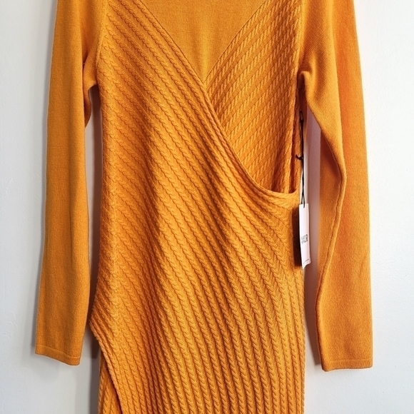 New AMUR Leticia Cable Rib Knit Orange Midi Dress NWT Small - Picture 12 of 17